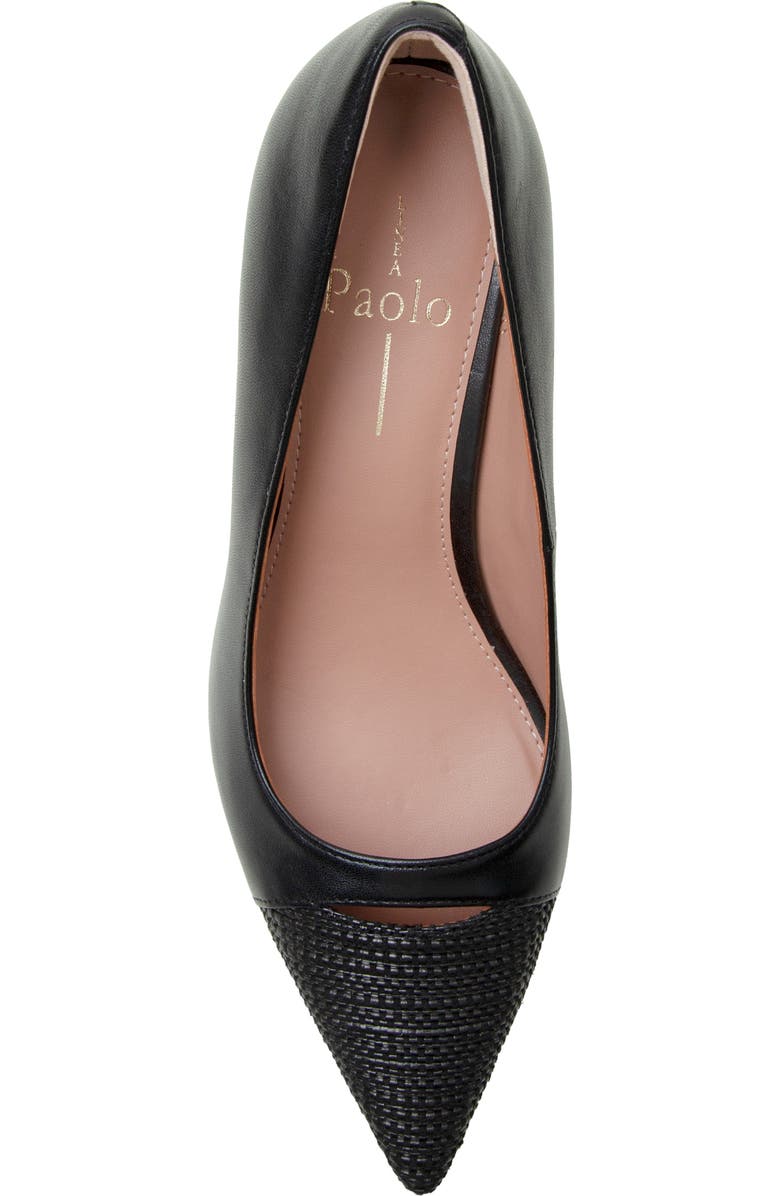 Linea Paolo Prue Pointed Cap Toe Pump, Alternate, color, Black