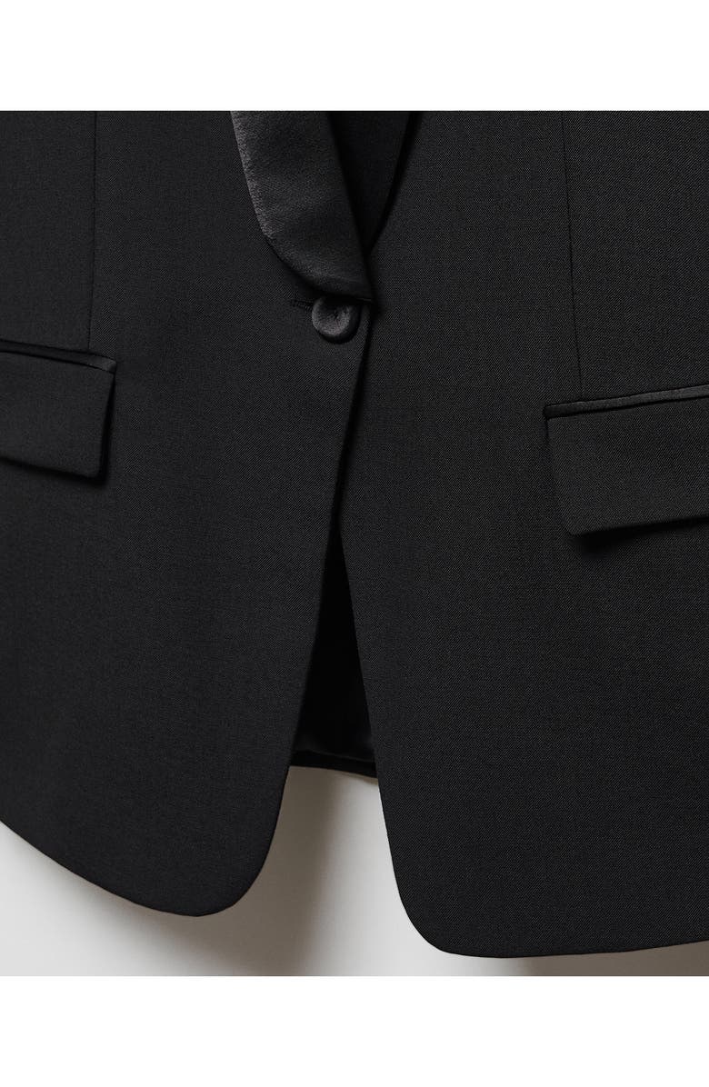 MANGO Satin Lapel Blazer, Alternate, color, 
