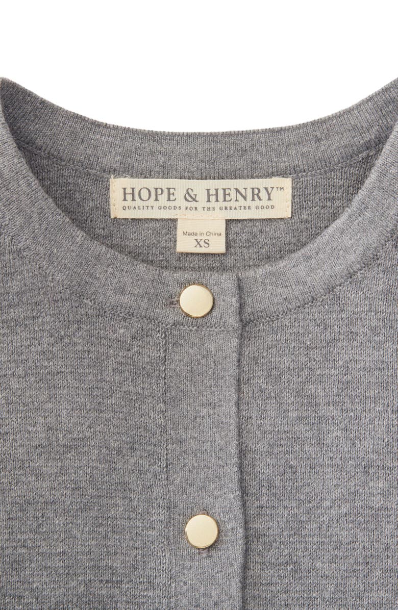 Hope & Henry Girls' Milano Stitch Cardigan, Kids, Alternate, color, Gray