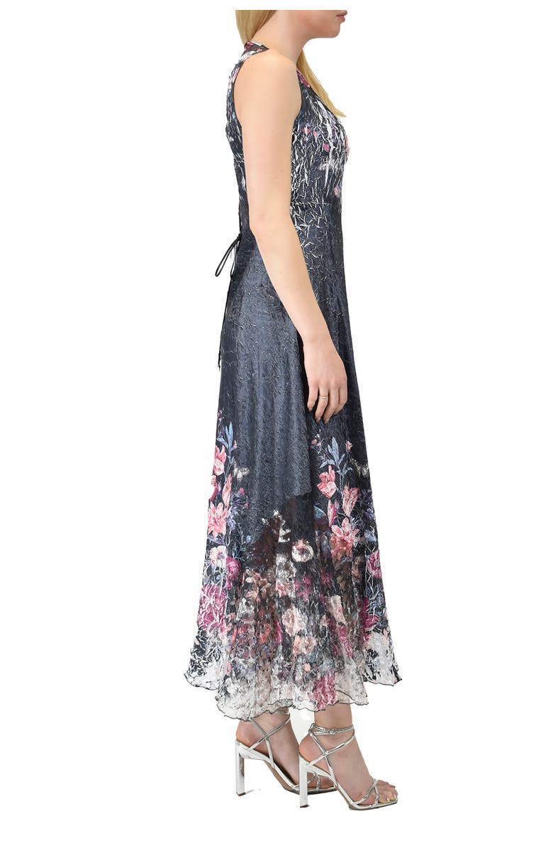 Komarov Floral Long Dress with Lace Up Back Detail, Alternate, color, Florenza