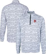 Cutter & Buck Men's Cutter & Buck Charcoal Denver Broncos Throwback Logo Big & Tall Traverse Camo Print Stretch Quarter-Zip Pullover Top