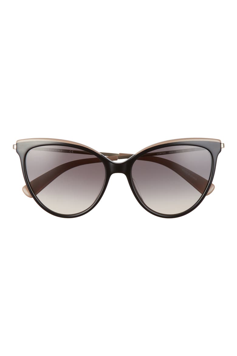 55mm Gradient Cat Eye Sunglasses, Main, color, BLACK/ PETROL SAND GRADIENT