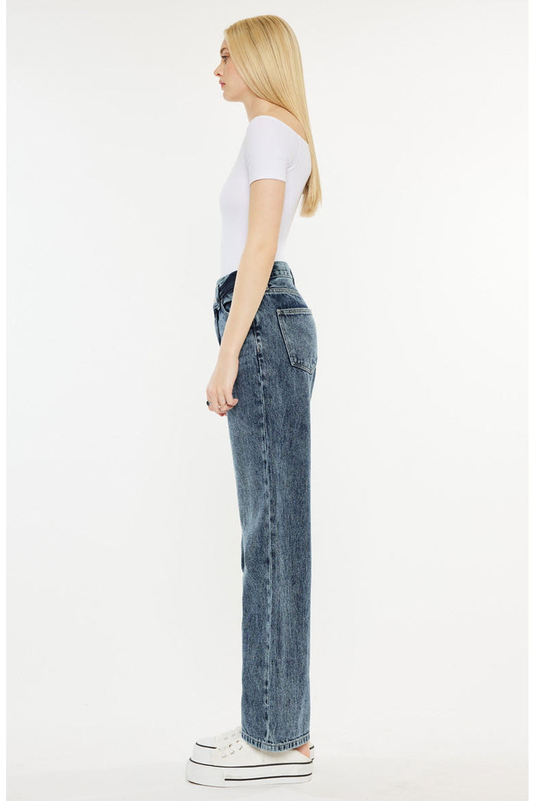 Kora High Rise 90's Straight Leg Jeans, Alternate, color, Dark Wash