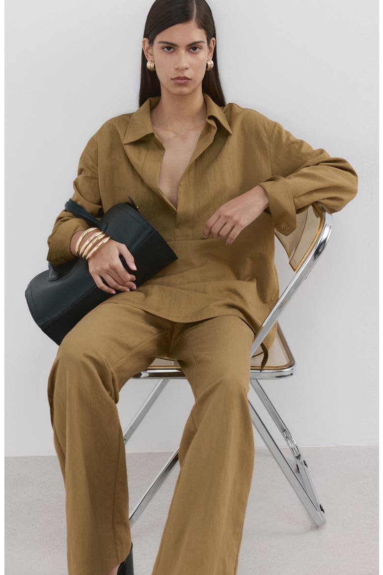 Flat Front Straight Leg Pants, Alternate, color, KHAKI