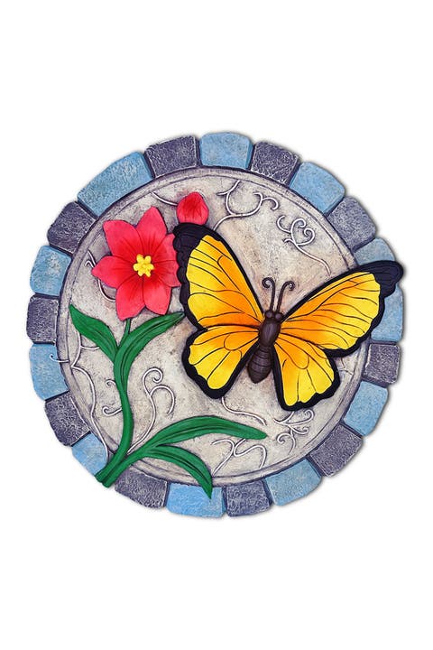 Butterfly And Bloom Garden Stepping Stone Figurine