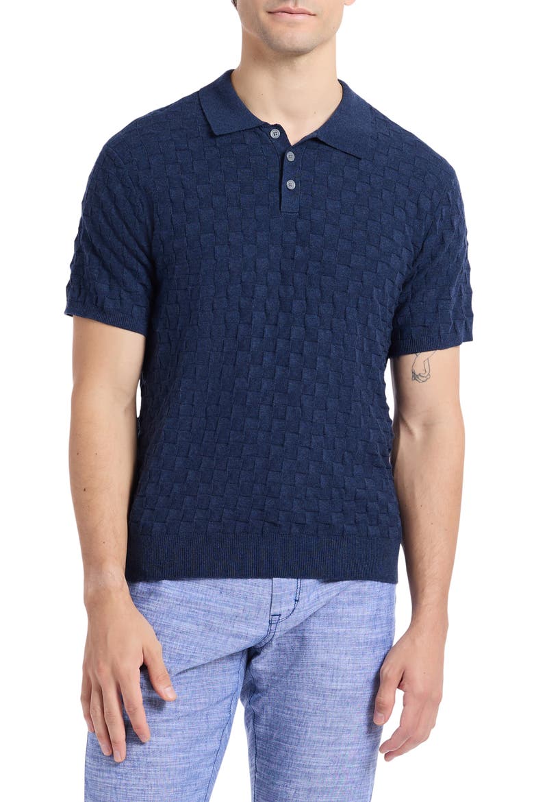 Hampson Cotton Polo Sweater, Main, color, NAVY