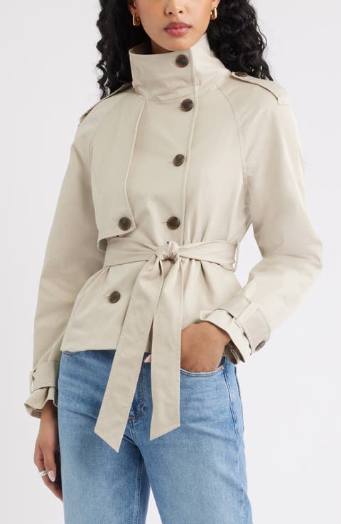 Double Breasted Crop Trench Coat