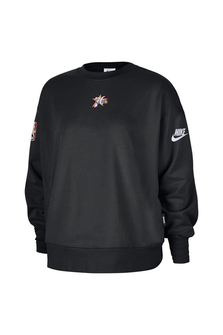 Women's Nike Black Philadelphia 76ers Classic Edition Hardwood Classics Premium Phoenix Fleece Sweatshirt, Alternate, color, Black