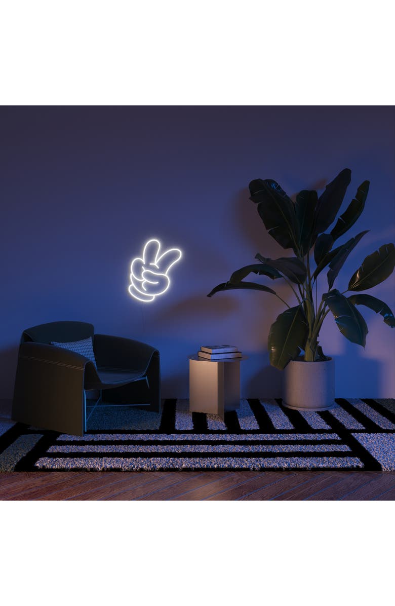 Yellowpop x Disney Mickey Peace LED Neon Sign, Alternate, color, 