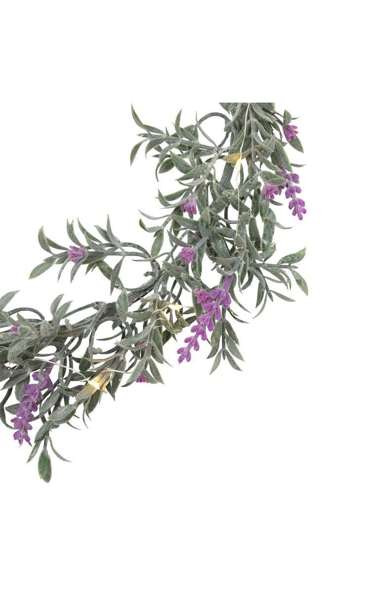 Northlight Pre-Lit Battery Operated Pink Lavender Spring Wreath- 16" - White LED Lights, Alternate, color, 
