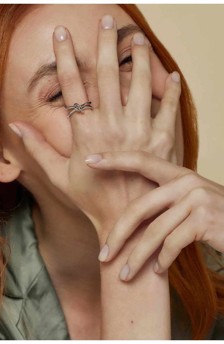 Bearfruit Jewelry Haley Knotted Adjustable Ring, Alternate, color, Silver