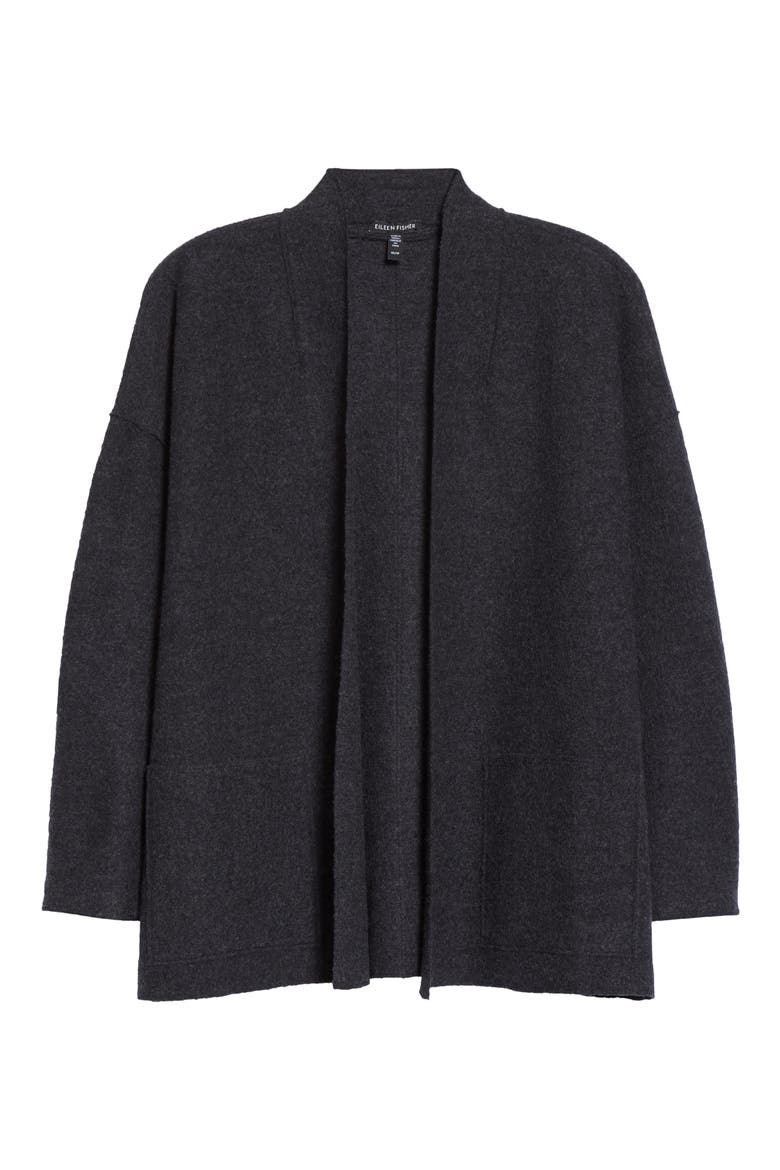 Lightweight Boiled Wool Jacket, Alternate, color, CHARCOAL