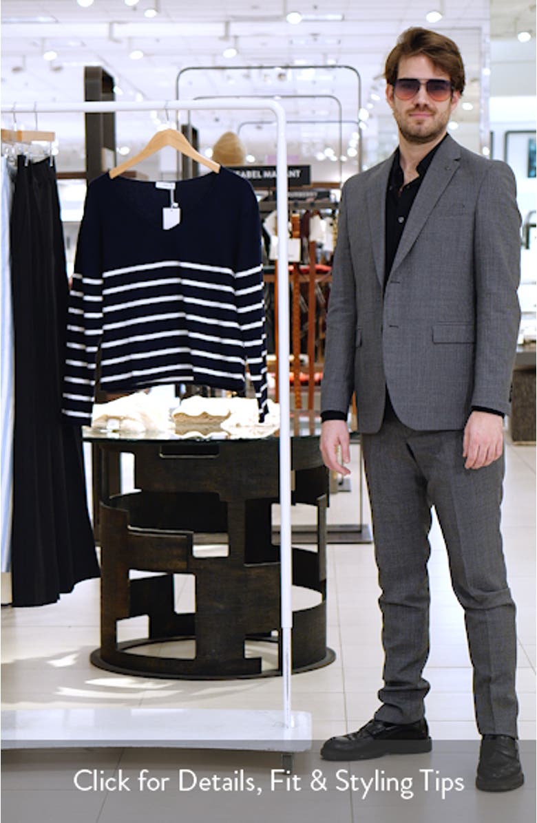 Stripe V-Neck Cotton Blend Sweater, sales video thumbnail