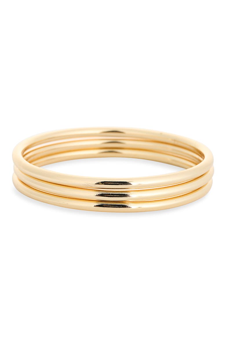 Set of 3 Bangle Bracelets, Main, color, GOLD