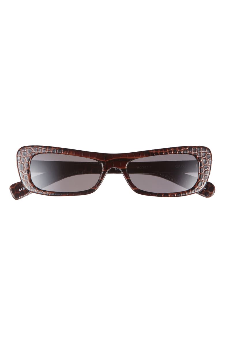 Jacquemus The Capri Cat Eye Sunglasses, Main, color, Brown Croc/Gold/Brown