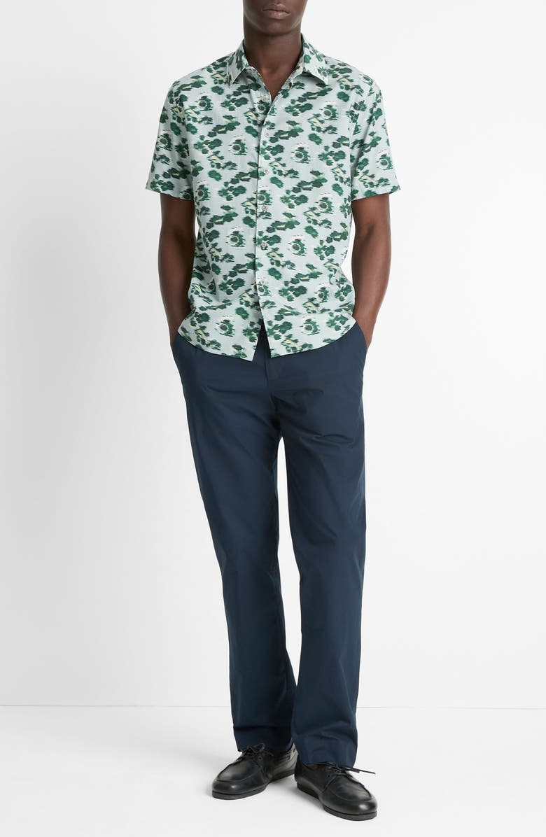 Vince Classic Fit Short Sleeve Button-Up Shirt, Alternate, color, Light Agave