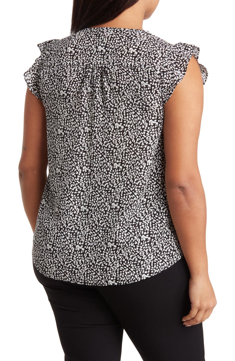 Vince Camuto V-Neck Flutter Sleeve Blouse, Alternate, color,