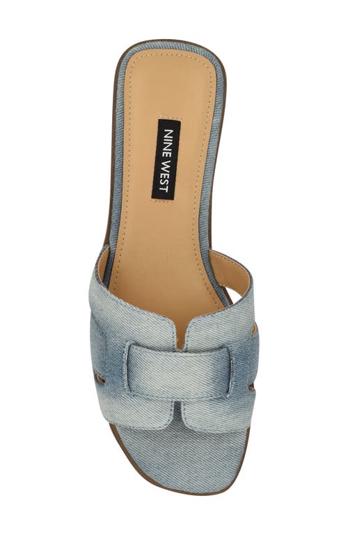 Nine West Germani Slide Sandal In Light Blue