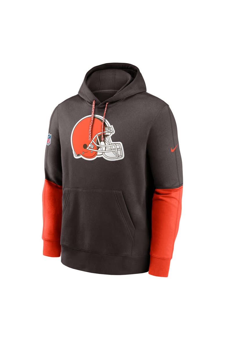 Men's Nike Brown Cleveland Browns 2024 Sideline Club Pullover Hoodie, Alternate, color, Brown