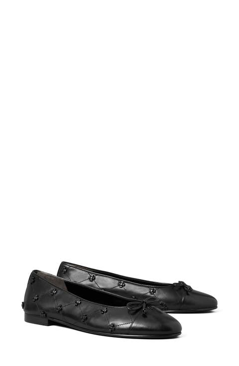Cap Toe Bunny Knot Ballet Flat