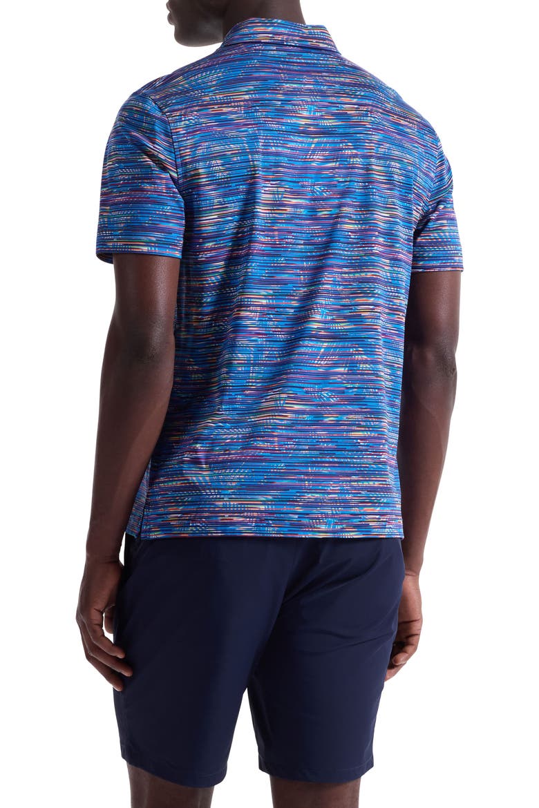 Hendrix Digital Linear Leaf Print Pima Cotton Polo, Alternate, color, CLASSIC BLUE