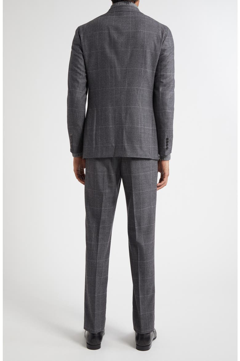 B-Line Windowpane Check Virgin Wool Suit, Alternate, color, GREY