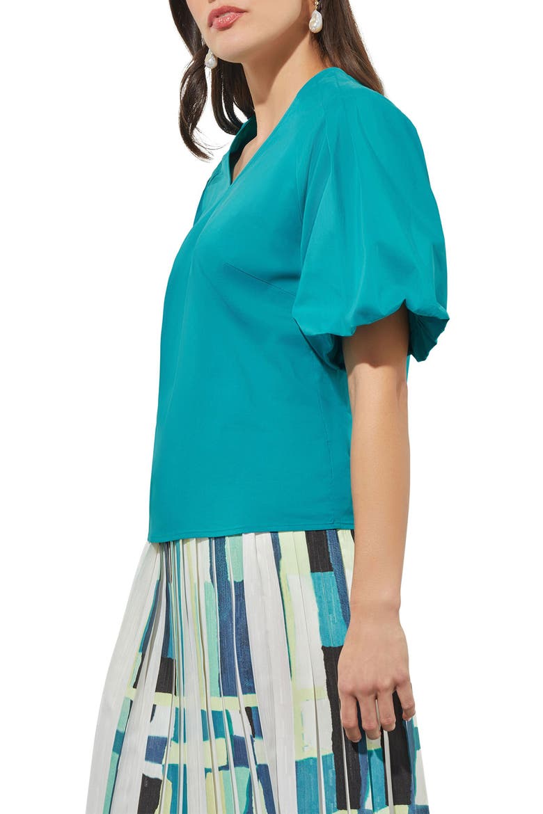 Puff Sleeve Cotton Blend Top, Alternate, color, BERMUDA