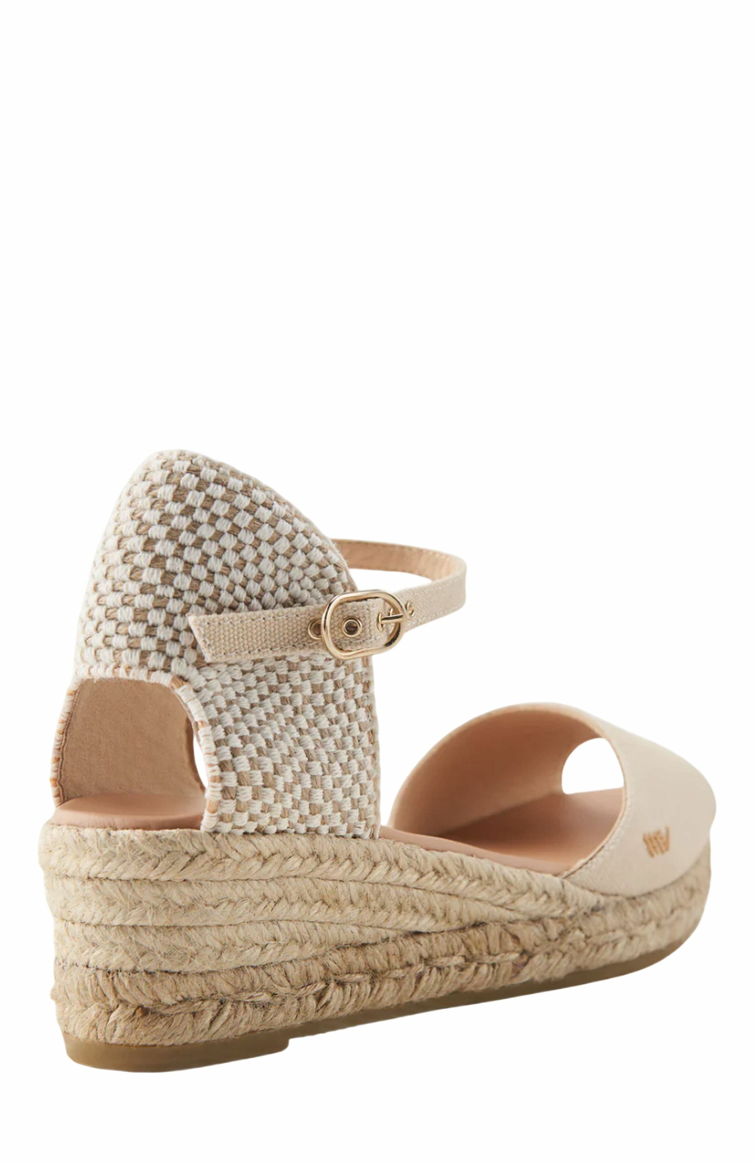 VISCATA Cavall Canvas Espadrille Sandal Wedges, Alternate, color, Beige
