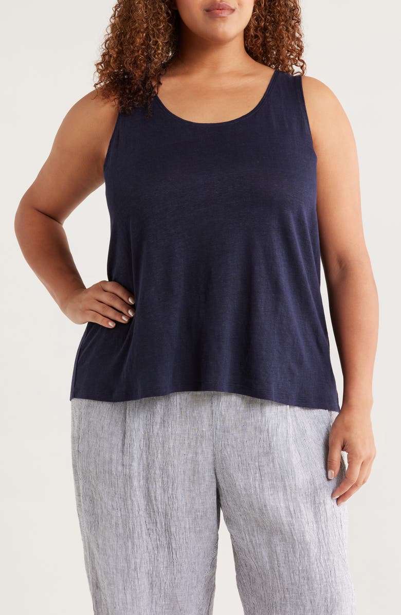 Eileen Fisher Organic Linen Tank, Main, color, 