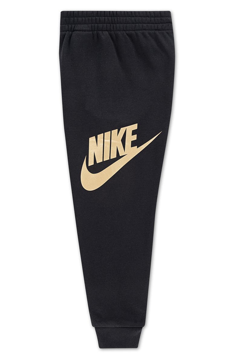 Nike Kids' Club Fleece Hoodie & Pull-On Pants Set, Alternate, color, Black/ Metallic Gold