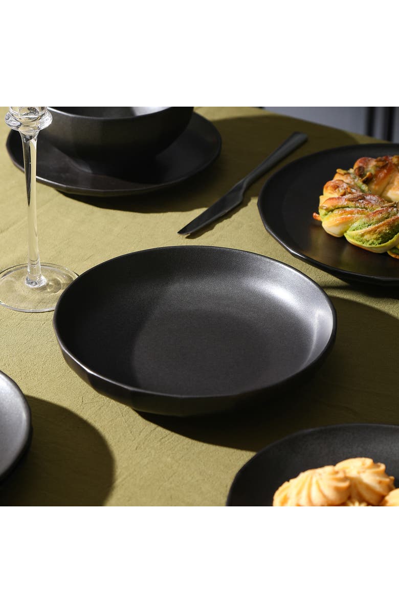 Stone Lain Rio Stoneware 4-Piece Pasta Bowl Set, Alternate, color, Black