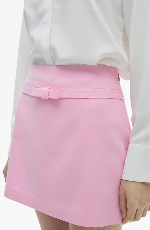 Mango Decorative Bow Miniskirt In Pastel Pink