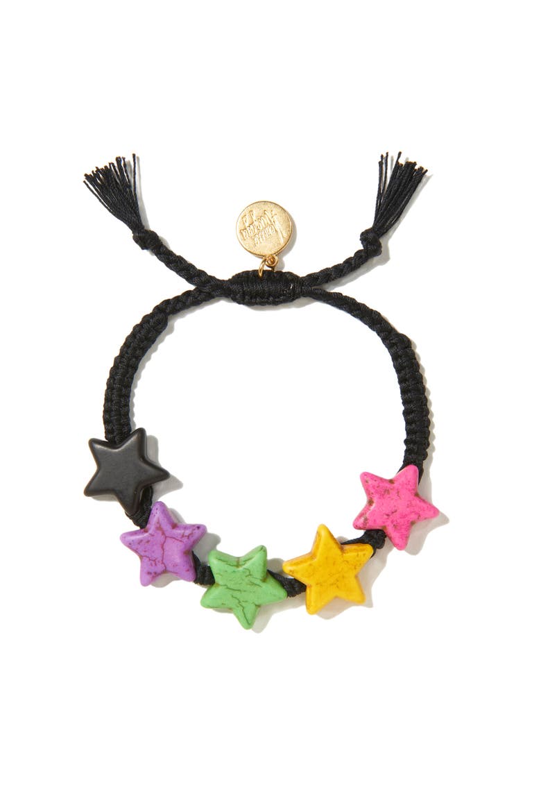 Rainbow Stars Bracelet, Main, color, Black