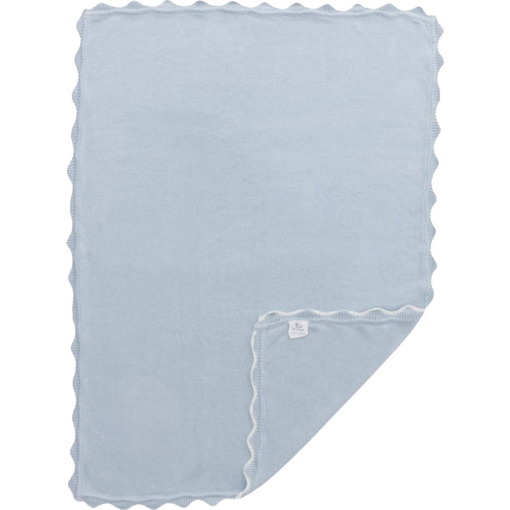 Weezie Scallop Trim Baby Blanket In Blue