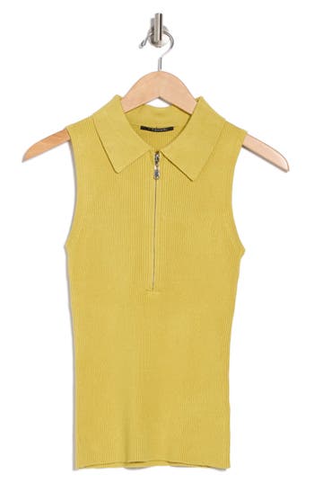 T Tahari Half Zip Sleeveless Polo Sweater