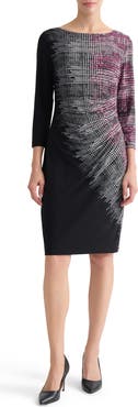 KASPER Houndstooth Print Sheath Dress