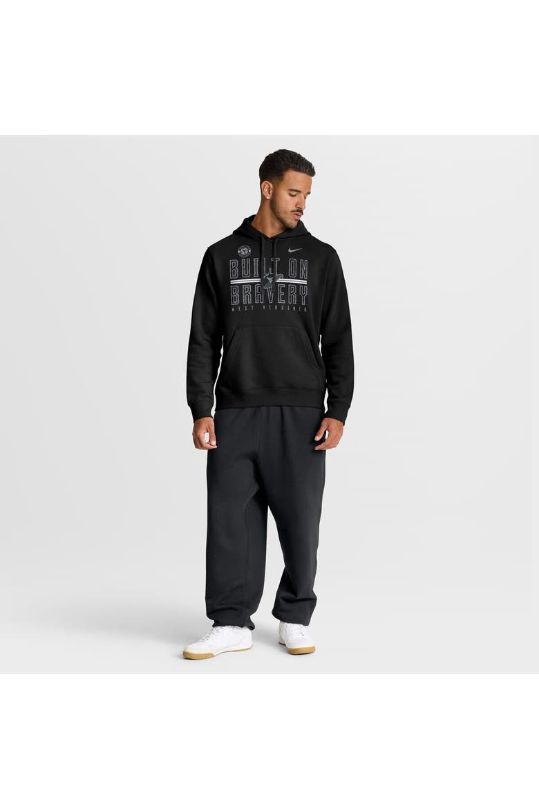 Men's Nike Black West Virginia Mountaineers Built on Bravery Club Fleece Hoodie, Alternate, color, Black