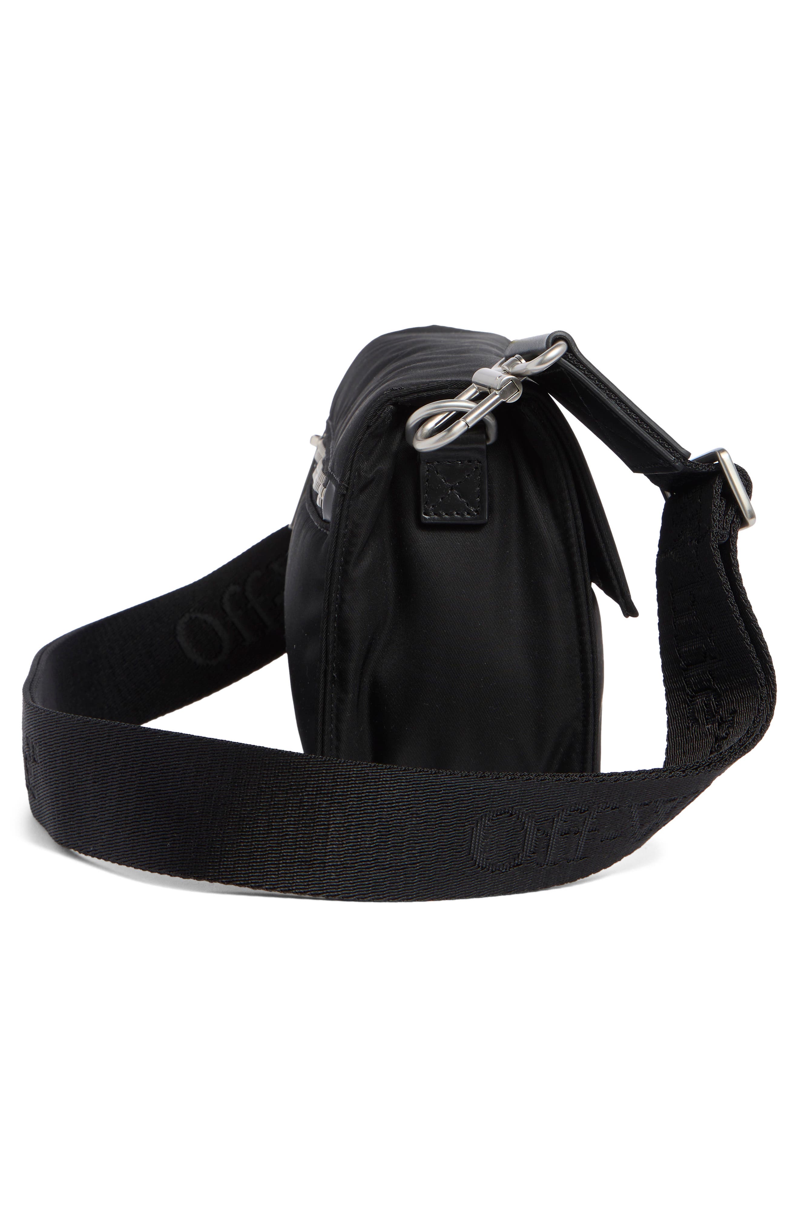 Off-White Soft Jitney Nylon Crossbody Bag, Alternate, color, Black