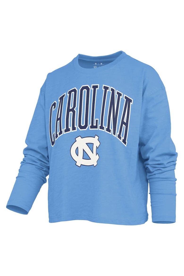 Women's Pressbox Carolina Blue North Carolina Tar Heels Motley Boxy Waist-Length Long Sleeve T-Shirt, Alternate, color, Light Blue