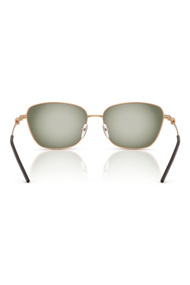 57mm Irregular Sunglasses, Alternate, color, SHINY METALIZED BROWN / GREEN