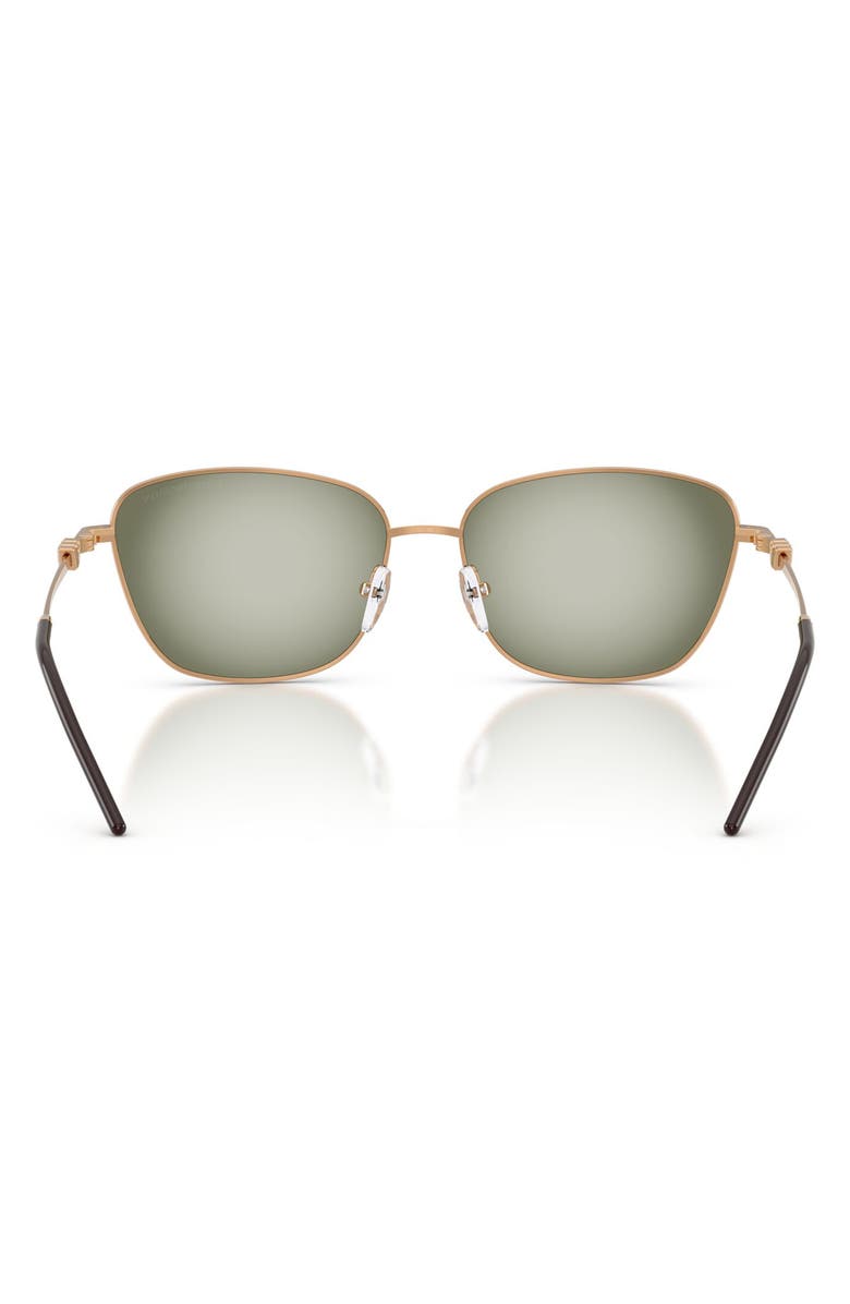 Emporio Armani 57mm Irregular Sunglasses, Alternate, color, Shiny Metalized Brown / Green