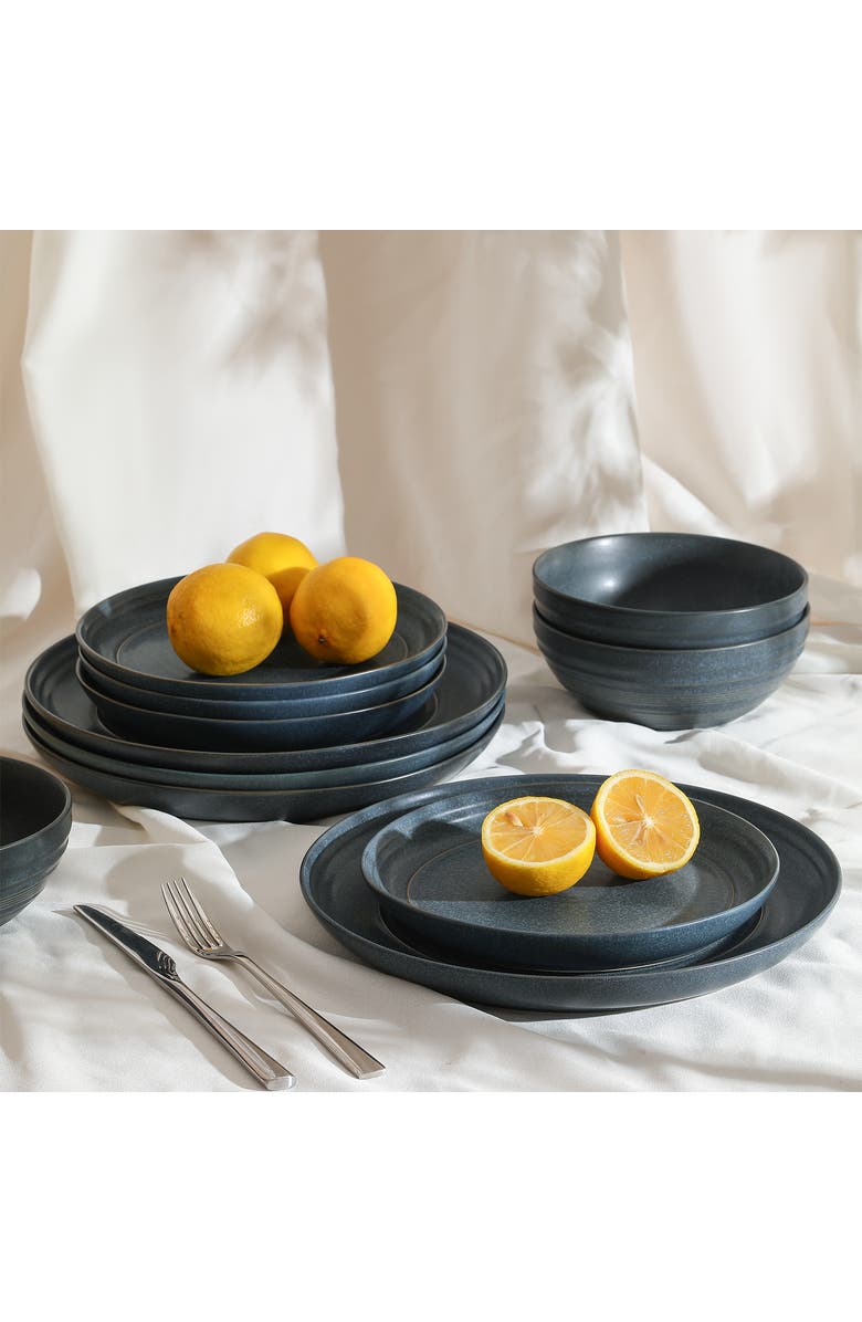 Stone Lain Elio Stoneware 24-Piece Dinnerware Set, Main, color, Blue