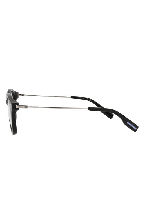 Alexander Mcqueen Mcqueen 51mm Round Optical Glasses In Black Silver Transparent