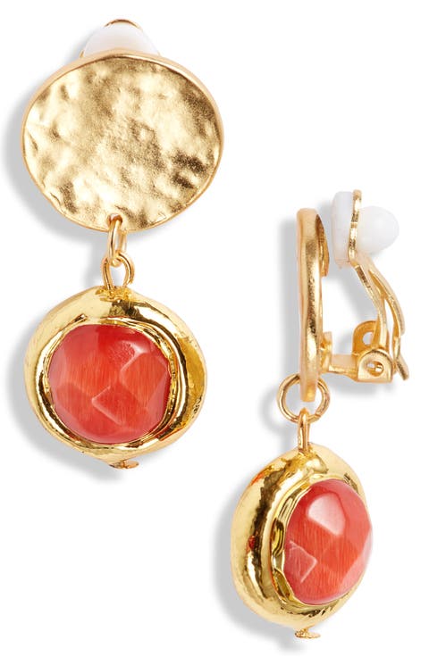 Crystal Clip-On Drop Earrings