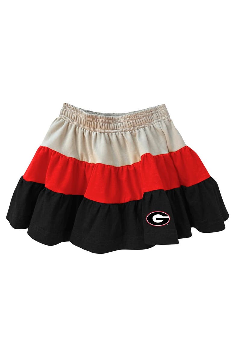 Wes & Willy Girls Toddler Wes & Willy Tan Georgia Bulldogs Tri-Blend Sleeveless Full-Zip Hoodie & Tiered Skirt Set, Alternate, color, Tan