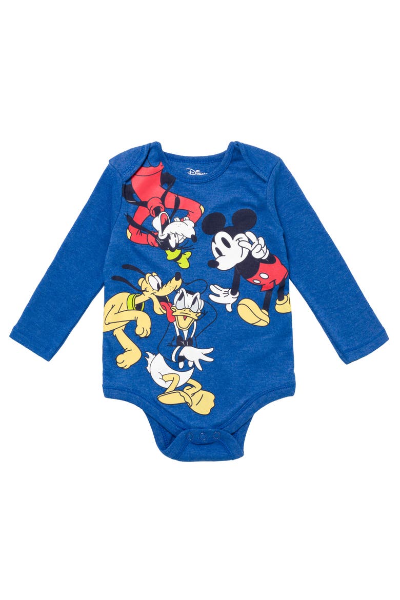 Mickey Mouse 5-Pack One Piece Bodysuits, Alternate, color, Mickey Blue