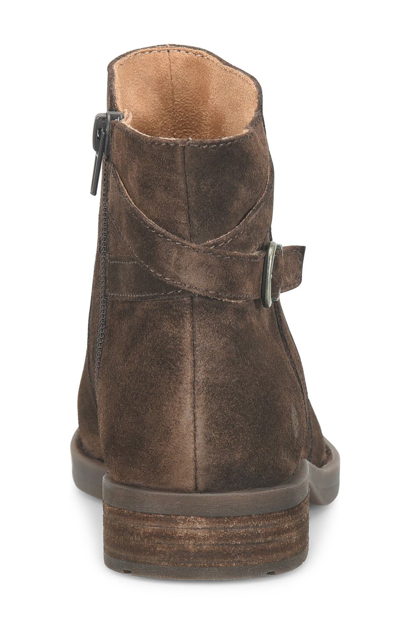 Børn Carney Side Zip Bootie, Alternate, color, Chocolate Suede