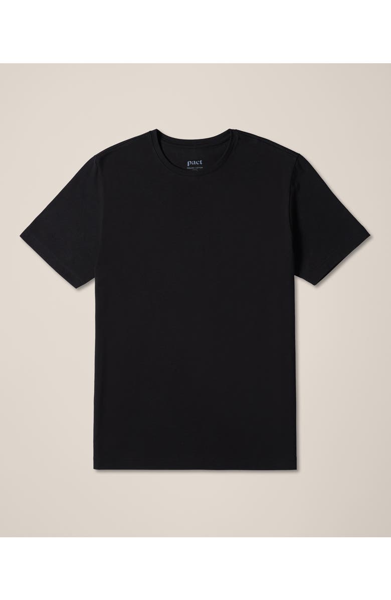 Pact Luxe Essential Classic Fit Crewneck Tee Made With Organic Cotton, Alternate, color, Black