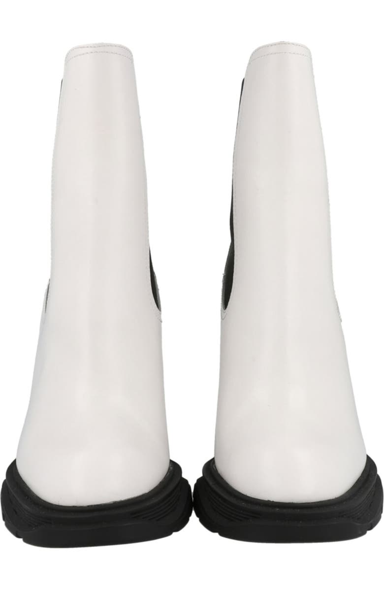 McQueen Heeled Chelsea Boot, Alternate, color, Ivory Black