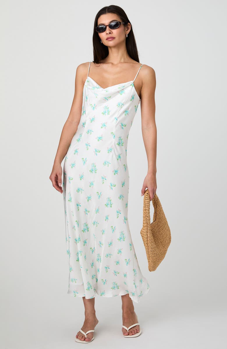French Connection Anna Fleur Cowl Neck Satin Maxi Slipdress, Alternate, color, 